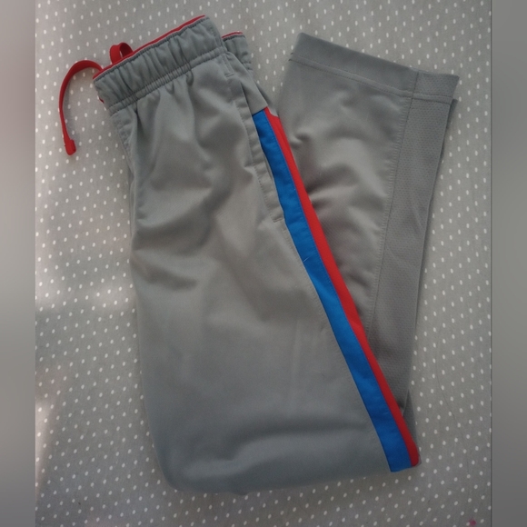 Athletic WearGray Track Pants with Red and Blue Stripes L 10-12 - Picture 1 of 6